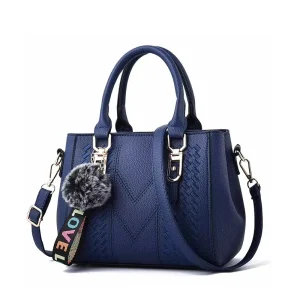 Embroidery Messenger Bags Women Leather Handbags Bags for Women Sac a Main Ladies hair ball Hand Bag